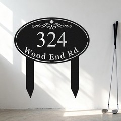 Custom Metal Address Sign, Personalized Yard Number Plaque