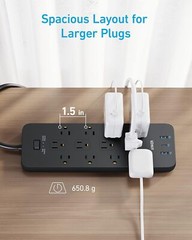 Anker 12 Outlets Power Strip USB C Charger Surge Protector (2100J) Flat Plug 5ft