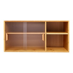 Kitchen Pantry Cabinet, Wall Mount or Countertop Sideboard with Glass Doors,