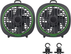 VIVOSUN AeroWave D4, 4” Grow Tent Clip Fan with Detachable Hook, Black,2-Pack