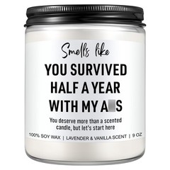 6 Month Anniversary Candle for Boyfriend Girlfriend – 6 Months Wedding Annive