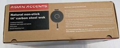 Wok Natural Non-stick 14″ Carbon Steel Frying Pan Cooking Fry Stir Sear New