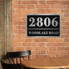 12″ x 8″ Customized Aluminum House Number Plaque Personalized Home Address Sign