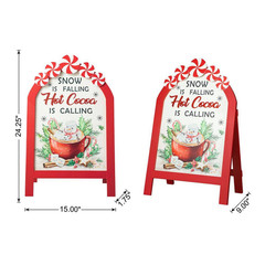24.25 In. H Christmas Wooden Peppermint Easel Porch Decor