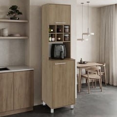 80″ Tall Kitchen Pantry Cabinet with Double Doors & Spice Cubbies
