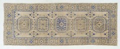 4.6×12.2 Ft Vintage Anatolian Oushak Runner Rug. Hand-knotted Wool Rug