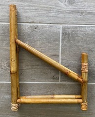 NWT Unique Handmade Bamboo Sun Decorative Art 24.25” In Diameter w/Bamboo Stand