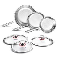 Titanium Non-stick Frying Pan with Lid, 8, 10, and 12 Inch Hammered Nonstick …