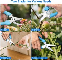 Garden Pruning Shears 2 Pack Gardening Shears Garden Scissors Stainless Steel