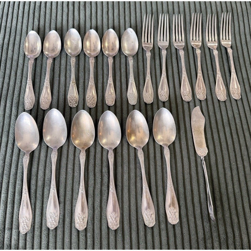Rogers Nickel Silver Flatware Set 19 Piece – Spoons Forks Butter Knife