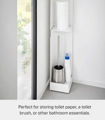 Yamazaki Home TOWER Slim Rolling Bathroom Organizer Toilet Paper Storage Cart