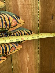 STURDY METAL COLORFUL SCHOOL of FISH Wall Decor / Sculpture * 21” X 18.5”
