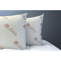 Bed Pillow Hypoallergenic Down Alternative Antimicrobial Copper Infused Set of 2