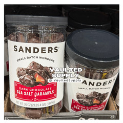 Sanders Dark Chocolate Sea Salt Caramels 36 oz Jars 2 Pack Gourmet Candy