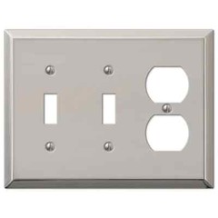 Electrical Switchplate Outlet Cover Century Brushed Nickel Single Double Triple