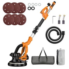 9″ Drywall Sander 750W Pure Copper Motor Auto Vacuum Foldable LED 110V US Plug
