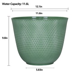 Lora Green Recycled Resin Planter 12.1in x 9.8in