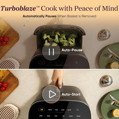 Cosori 9-In-1 Turboblaze Air Fryer 6 Qt, Premium Ceramic Coating, 90°–450°F, Pre
