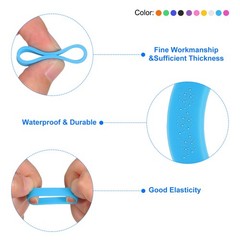 20Pcs Silicone Rubber Bands 20x7mm Silicone Elastic Bands Cable Ties 10 Colors