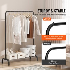 VEVOR Clothes Rack Heavy Duty Clothing Garment Rack with Hanging Rod Bedroom