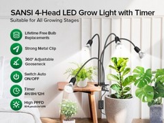 SANSI LED Grow Lights for Indoor Plants Full Spectrum Pot Clip Grow Light USED