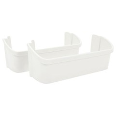 2-Pack 240323001 Door Bin Shelf White Lower ABS For Frigidaire Refrigerator