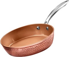 Gotham Steel Hammered 10 Inch, Non-Stick Frying Pan with Lid, Ceramic Cookware