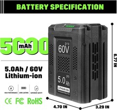 1X 60V 3.5Ah for Greenworks Pro 60V Max Li-Ion Battery LB60A00 LB60A02 LB60A03