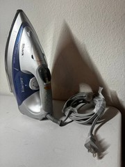 Shark Euro-Pro X Steam Iron Silver Blue Vertical Steam Anti-Calc Clothes Garment
