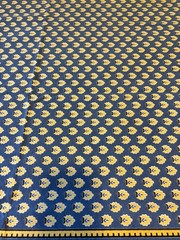 Williams & Sonoma French Country Blue Yellow Print Tablecloth Square 67” X 69”