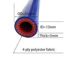 Blue Silicone Tubing Heater Hose 13MM (1/2″) x 3.28FT – High Temp Reinforced