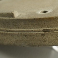 Shohin Bonsai Pot Shibakatsu Unglazed Grey Oval 15.3cm 6.02in Vintage Tokoname