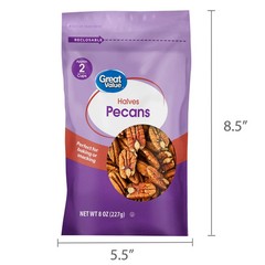 Great Value Pecan Halves 8 oz Fresh Baking Nuts Snack