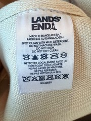 LANDS’ END CANVAS STORAGE TOTE SZ MED 15″Lx12″Wx11.5″H & SZ SM 12.75Lx9.5Wx10H