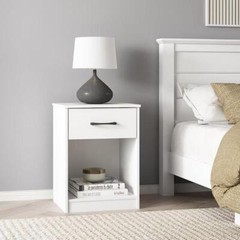 Ardent Nightstand W/ 1 Drawer Easy Assembly Modern Design Bedroom Furniture New