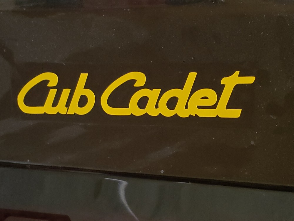 CUB CADET Tractor Mower Vinyl Decals Stickers -PAIR (2)- YELLOW 9 ” X 1.5″