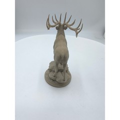 Bugling Elk Figurine 3D Printed Wildlife Statue Tan Rustic Cabin Decor 4 Inch