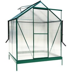 6.3’×4.2’×7′ Heavy Duty Walk-in Polycarbonate Greenhouse Kits for Outdoor Garden