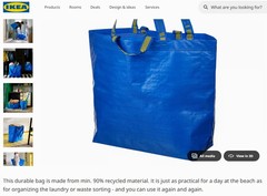2PC IKEA Frakta Medium Shopping Bag Blue Durable Grocery Laundry Storage 10Gal