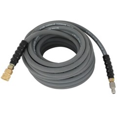 100ft 3/8″ Pressure Washer Hose 4000 PSI Non-Marking Gray With Couplers.