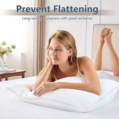 Pillow Queen Supportive Bed Pillow for Side Back Sleepers OEKO-TEX 2 Pack