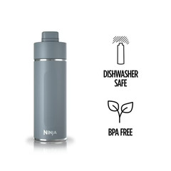 Ninja Thirsti 24 oz Travel Water Bottle, Stainless Steel, Leak Proof, 24 Hours C