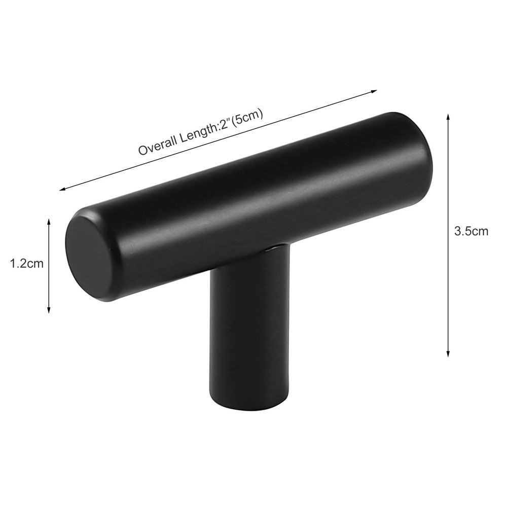 Black Modern Cabinet Handles T Bar Stainless Steel Kitchen Drawer Cabinet Pulls