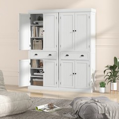 Bestcomfort Kitchen Cabinet Pantry Cupboard Freestanding w/Shelves White