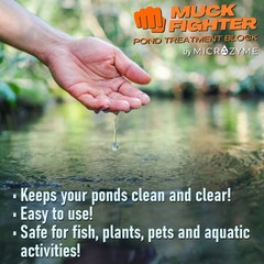 Muck Fighter Pond Treatment Block | Lasts 30 days | Natural Pond Bacteria & Slud