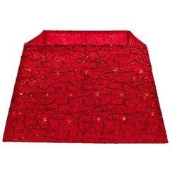 Kurt Adler 70-Light Warm White LED Tree Collar, Red, 19.75in