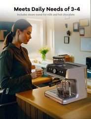 Espresso Machine with Grinder 20 Bar Espresso Coffee Maker Latte w/Milk Frother