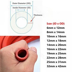 Red / Blue Silicone Braided Hose Tube Reinforced – Water Oil Fuel High Temp 300℃