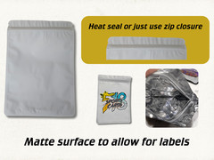 Black/White Mylar Foil Pouches Bags, Resealable – XL Size 7.5″ x 5.5″