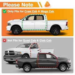 4PCS Window Weatherstrip Seal For Dodge Ram 1500 2500 3500 Crew Cab 2009-2024